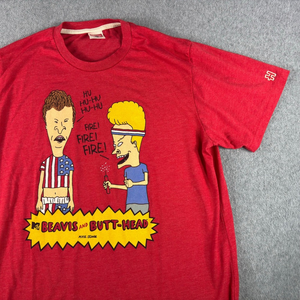 Homage Beavis And Butt Head T Shirt Mens XL Red MTV Mike Judge Tee